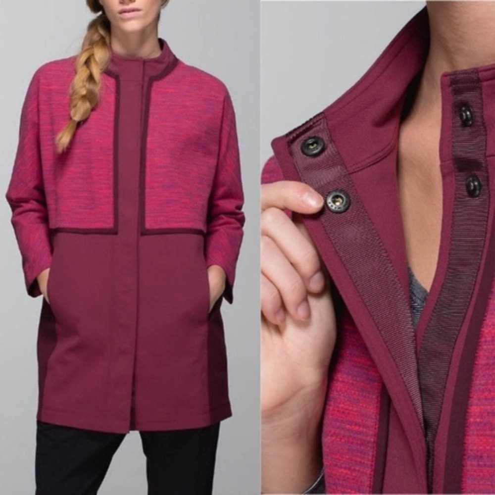 Nwt Lululemon Berry Cocoon Car Berry Coat Size  small new 4  6 - Picture 2 of 6